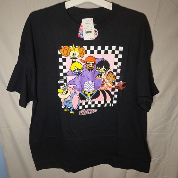 Cartoon Network Tops - Powerpuff Womens T-Shirt XXL Black Graphic New Cartoon Network